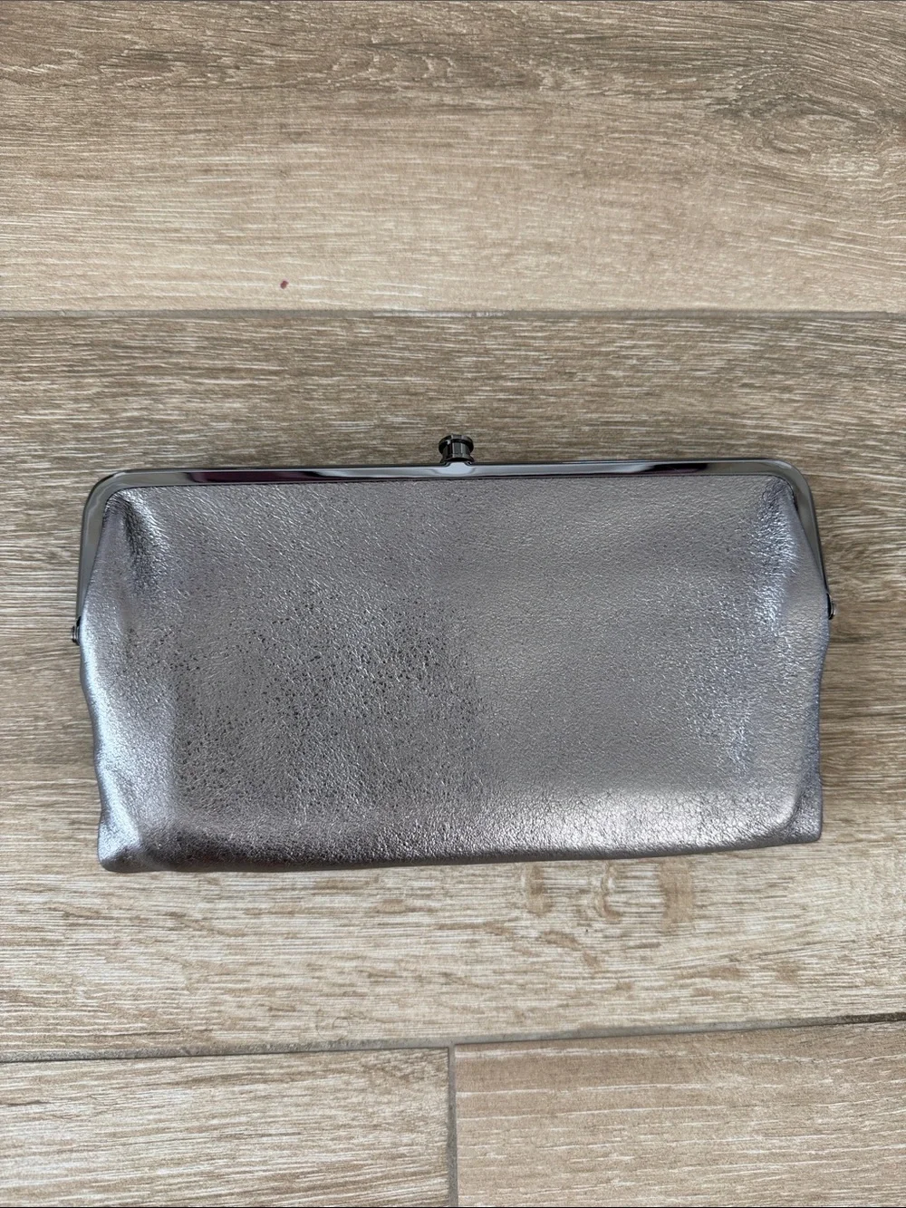 HOBO Lauren Metallic Silver Clutch Wallet